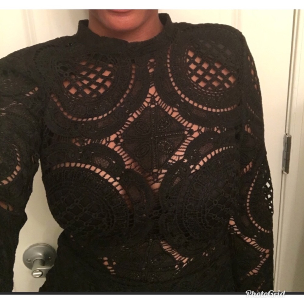 Classy long sleeve black lace dress!! - Picture 3 of 4